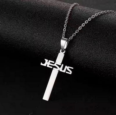 Built In Jesus Name Cross Necklace