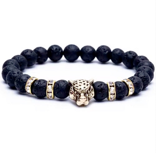 Volcanic Rock Luxury Nature Stone Leopard Bracelet