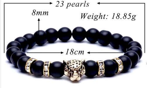 Volcanic Rock Luxury Nature Stone Leopard Bracelet