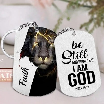 Lion Of Judah Faith Bible Verse Keychain