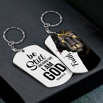 Lion Of Judah Faith Bible Verse Keychain