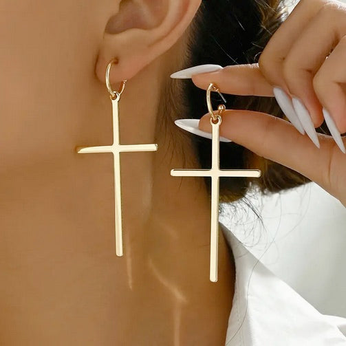 Elegant & Minimalist Cross Dangle Earrings
