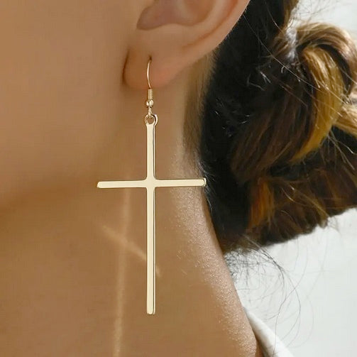 Elegant & Minimalist Cross Dangle Earrings