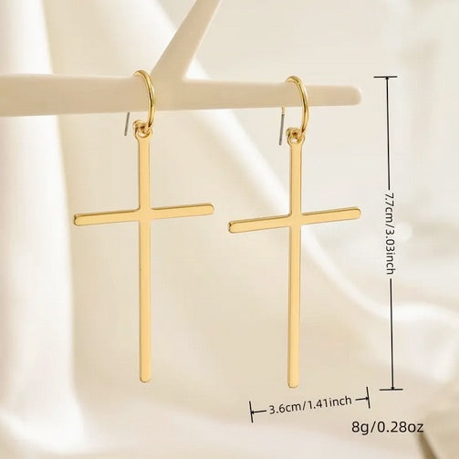 Elegant & Minimalist Cross Dangle Earrings