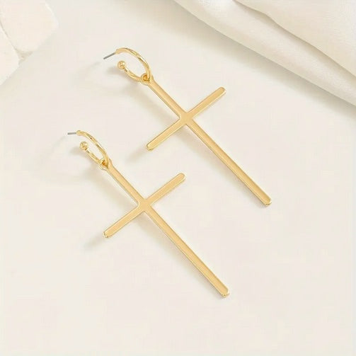 Elegant & Minimalist Cross Dangle Earrings