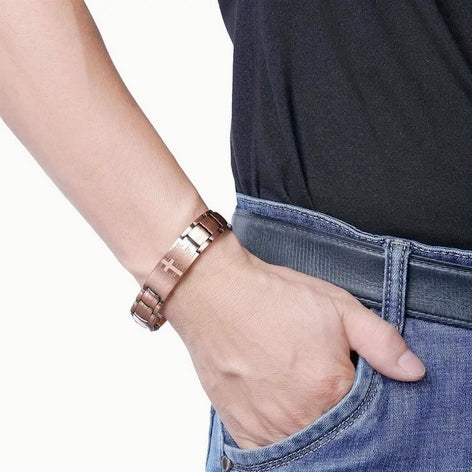 Magnetic Copper Cross Bracelet