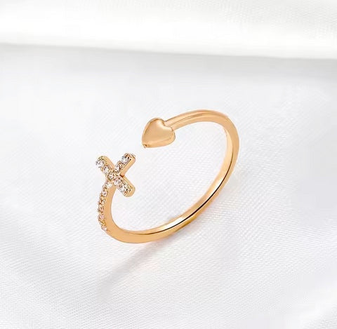 Soul Warriors Lady Heart Cross Ring
