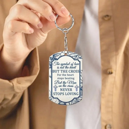 Inspirational Bible Verse Cross Acrylic Keychain