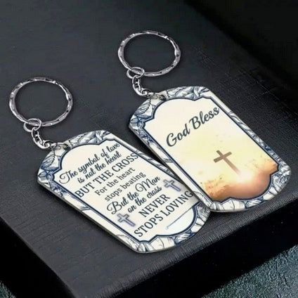 Inspirational Bible Verse Cross Acrylic Keychain