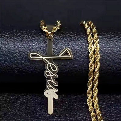 Men's Or Lady's 18K Gold Plated Jesus Cross