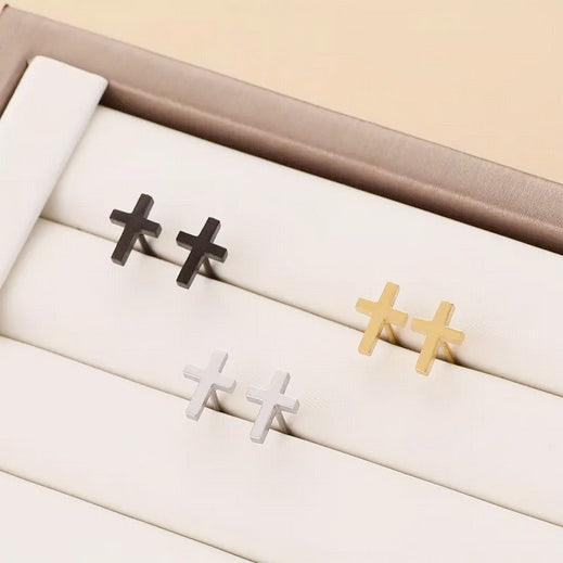 Mini Cross Stud Earrings