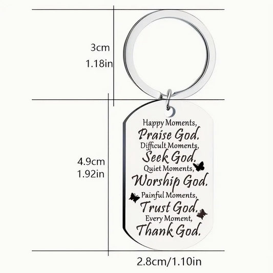 Moments Bible Scripture Prayer Cross Keychain