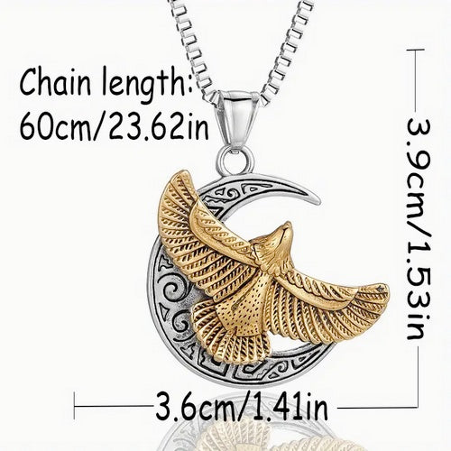 Vintage Two Tone Winged Eagle Necklace