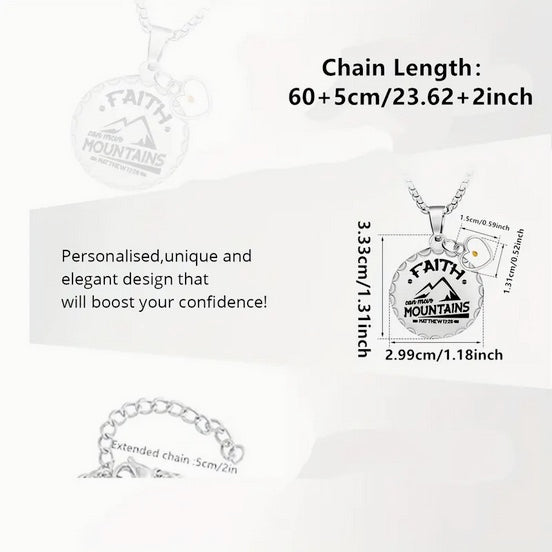 Exquisite Faith-Inspired Mountain Moving Stainless Steel Round Mustard Seed Necklace