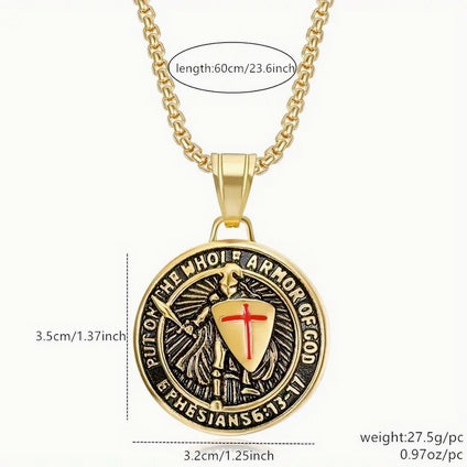 Knight Templar Full Armor Of God Necklace-With 22-Inch Chain