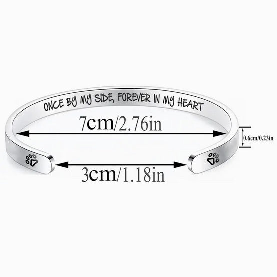 Once By My Side Memorial Stainless Steel Dog Bracelet