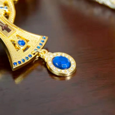 Luxury Orthodox Gold Plated Pectoral Ceremonial Cross Icon
