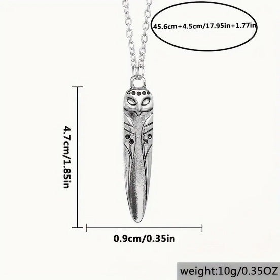 Silvery Vintage Owl Moon Bohemian Style Woman's Necklace