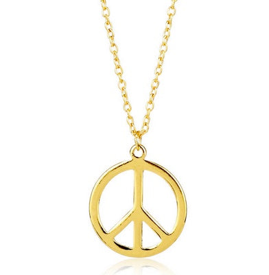 Classy International Peace Symbol Titanium Necklace