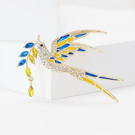 Elegant Rhinestone Peace And Holy Spirit Dove Brooch