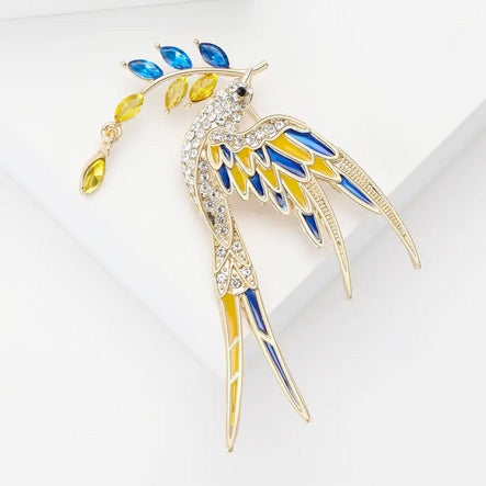 Elegant Rhinestone Peace And Holy Spirit Dove Brooch
