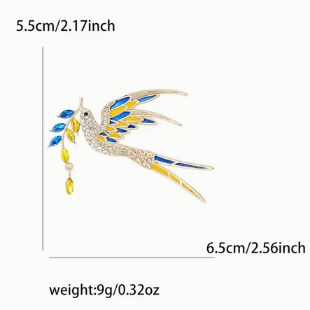 Elegant Rhinestone Peace And Holy Spirit Dove Brooch