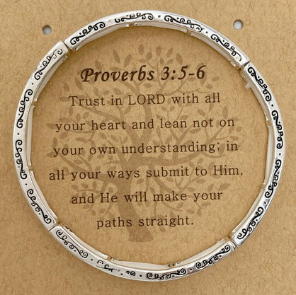 Engraved Proverbs 3:5-6 Stretch Bracelet