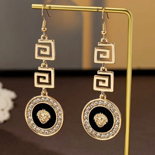 Lion Of Judah 18K Gold Plated Dangle Earrings with 925 Posts