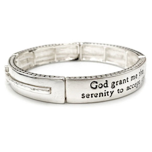 Serenity Prayer Cross Stretch Bracelet