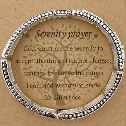 Serenity Prayer Cross Stretch Bracelet