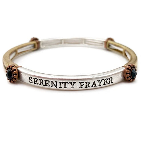 Serenity Prayer Inscription Concho Stretch Bracelet