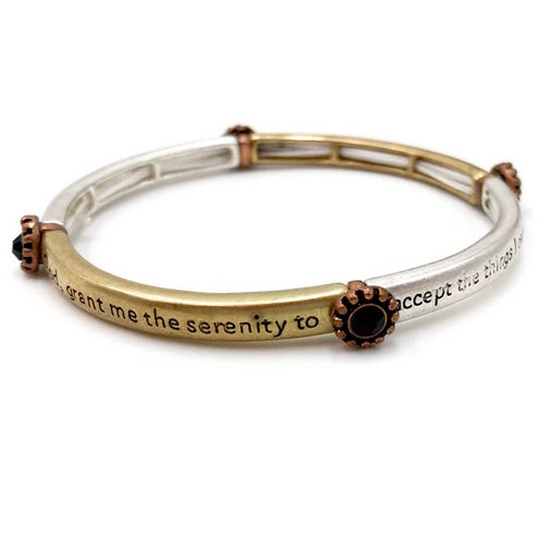 Serenity Prayer Inscription Concho Stretch Bracelet