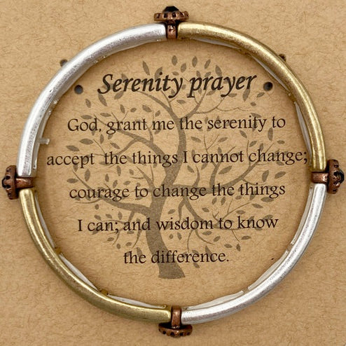Serenity Prayer Inscription Concho Stretch Bracelet