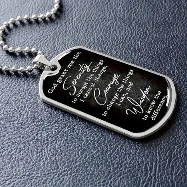 Serenity Prayer Black Necklace And Ring Set