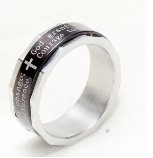 Serenity Prayer Black Necklace And Ring Set