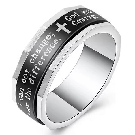 Serenity Prayer Stainless Steel Ring