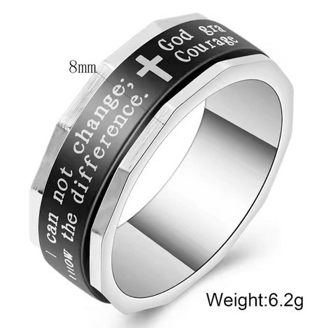 Serenity Prayer Stainless Steel Ring