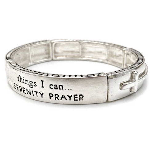 Serenity Prayer Cross Stretch Bracelet