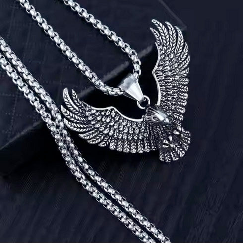 Spread Eagle Titanium Stainless Steel Necklace