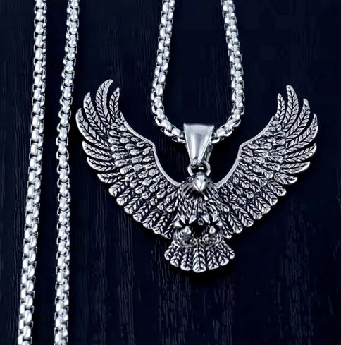 Spread Eagle Titanium Stainless Steel Necklace