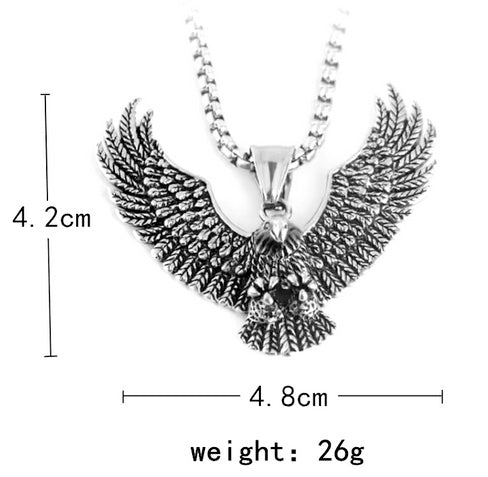 Spread Eagle Titanium Stainless Steel Necklace