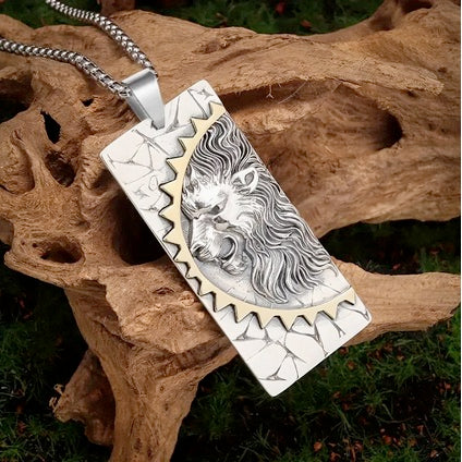 Two Tone Non Tarnish Stainless Steel Lion Necklace