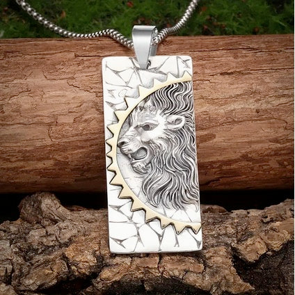 Two Tone Non Tarnish Stainless Steel Lion Necklace