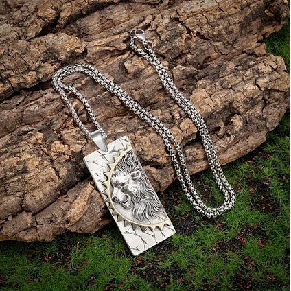 Two Tone Non Tarnish Stainless Steel Lion Necklace
