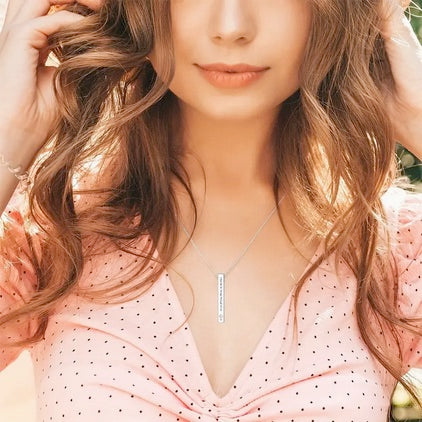 Elegant Stainless Steel Cross Bible Verse Bar