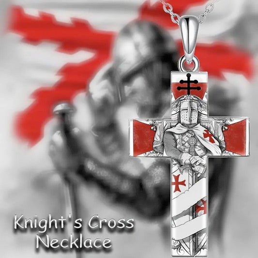 Knight Templar Prayer Cross Necklace