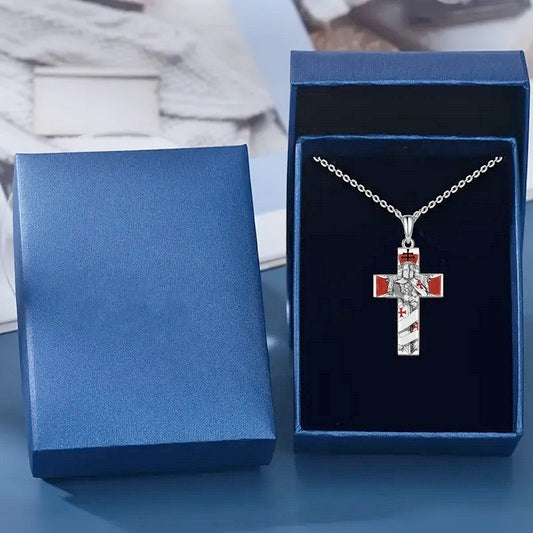 Knight Templar Prayer Cross Necklace