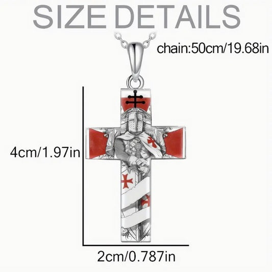 Knight Templar Prayer Cross Necklace