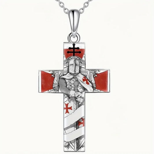 Knight Templar Prayer Cross Necklace