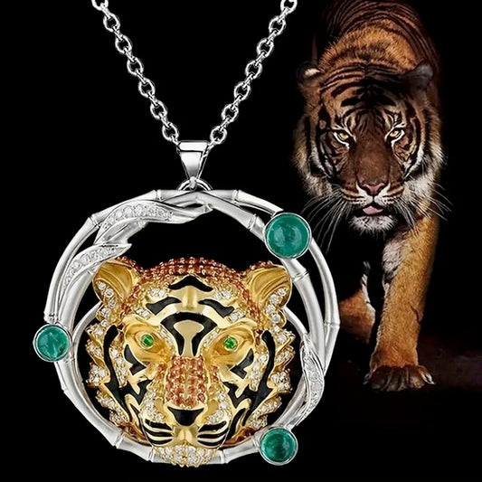 Tiger Round Bamboo Necklace